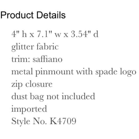 KATE SPADE Shimmy Glitter SMALL COSMETIC CASE in DEEP NOVA! Zipper Pouch Bag NWT - Picture 3 of 3